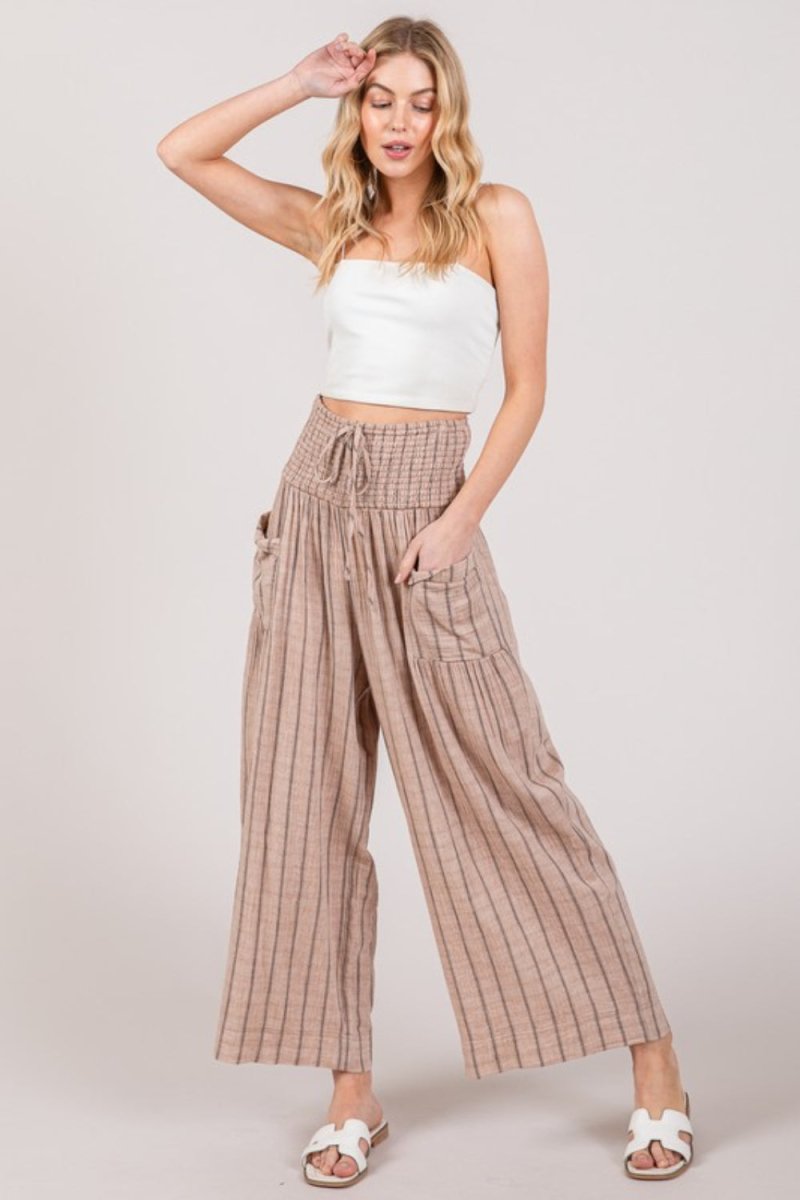 SAGE + FIG Cotton Gauze Wash Stripe Pants - My Threaded Apparel | Online Women's Boutique - pants