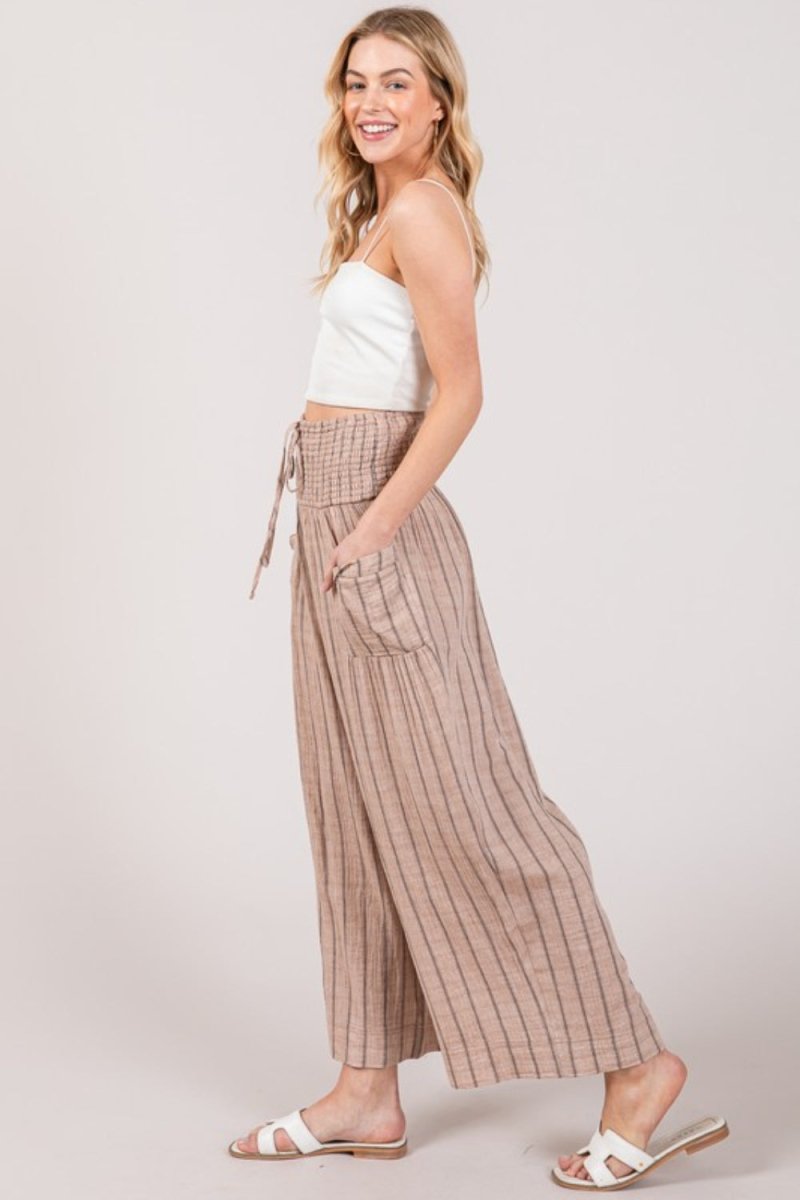 SAGE + FIG Cotton Gauze Wash Stripe Pants - My Threaded Apparel | Online Women's Boutique - pants