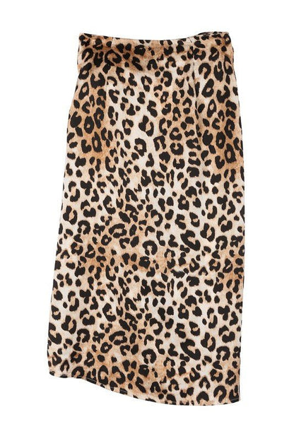 Satin leopard tie skirt - My Threaded Apparel | Online Women's Boutique - skirt