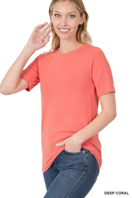 Short Sleeve Round Neck Tee - My Threaded Apparel | Online Women's Boutique - t-shirt