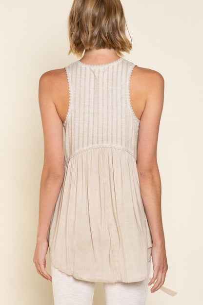 Simple But Unique Babydoll Knit Tank Top - My Threaded Apparel | Online Women's Boutique - shirt