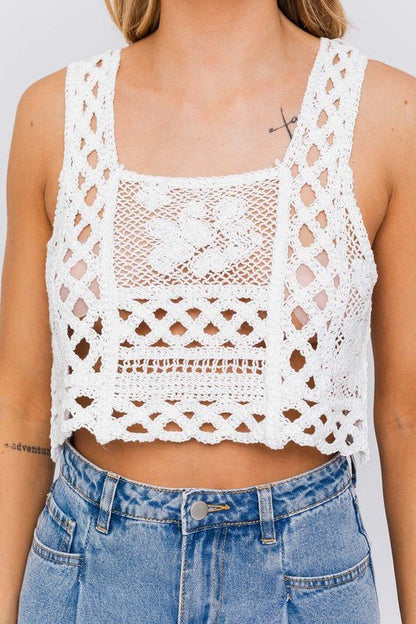 Sleeveless Crochet Top - My Threaded Apparel | Online Women's Boutique - tops