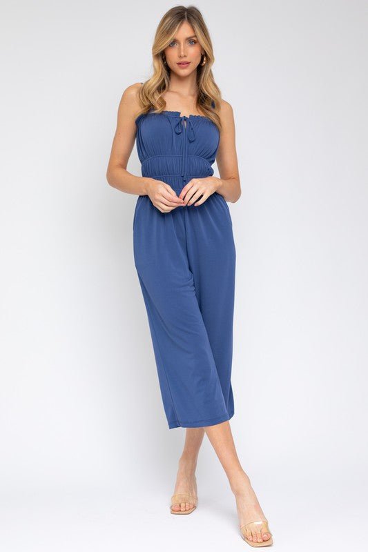 Sleeveless Drawstring Cropped Jumpsuit - My Threaded Apparel | Online Women's Boutique -