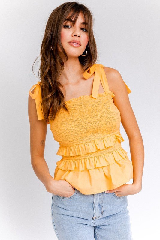 Sleeveless Smocked Top - My Threaded Apparel | Online Women's Boutique - Top