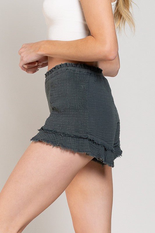 Smoked Ruffle Shorts - My Threaded Apparel | Online Women's Boutique - shorts