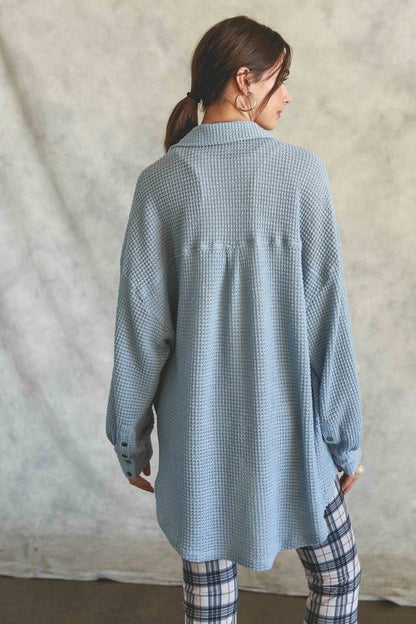 Soft Thermal Knit Shacket Top - My Threaded Apparel | Online Women's Boutique - shirt