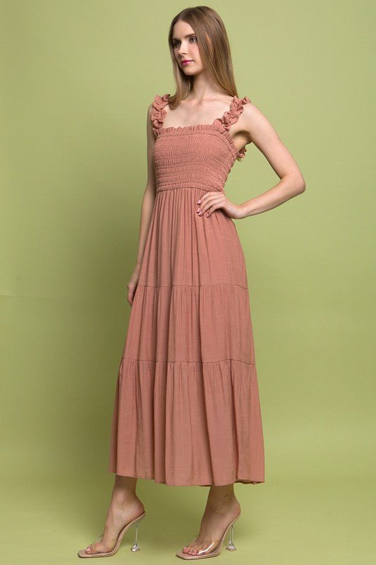 Spring Dreams Smocked Bodice Maxi Dress - My Threaded Apparel | Online Women's Boutique - maxi dress