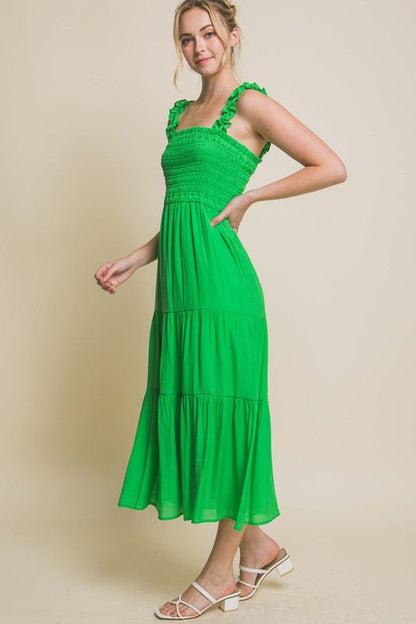 Spring Dreams Smocked Bodice Maxi Dress - My Threaded Apparel | Online Women's Boutique - maxi dress