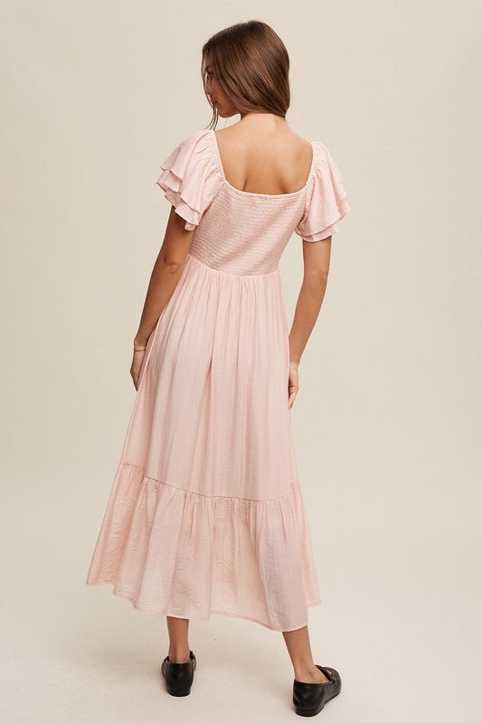 Strolling Down The Street Ruffled Short Sleeve Maxi Dress - My Threaded Apparel | Online Women's Boutique - maxi dress