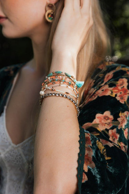 Sweet Pastel Studded Beads Layered Bracelet - My Threaded Apparel | Online Women's Boutique - bracelet