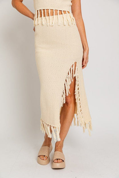 Tassel Detail Sweater Midi Skirt - My Threaded Apparel | Online Women's Boutique - skirt