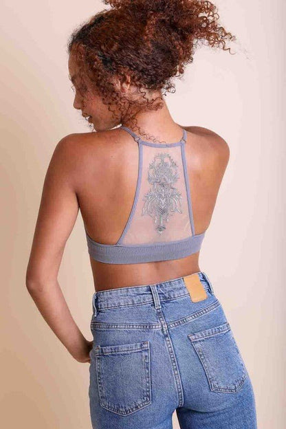 Tattoo Mesh Racerback Bralette - My Threaded Apparel | Online Women's Boutique - bralette