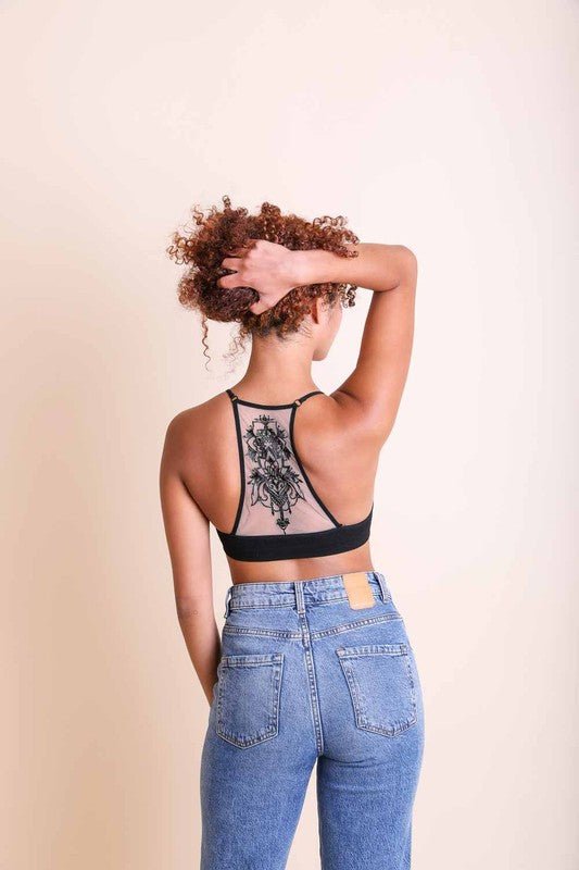 Tattoo Mesh Racerback Bralette - My Threaded Apparel | Online Women's Boutique - bralette