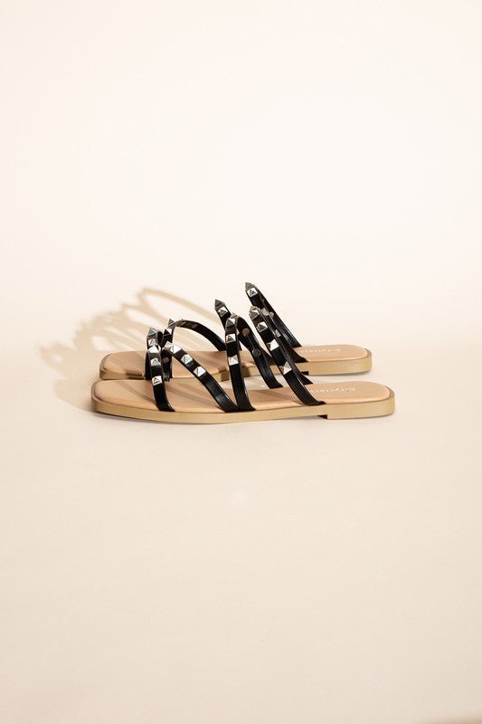 Temira Stud Flat Slides - My Threaded Apparel | Online Women's Boutique - slides