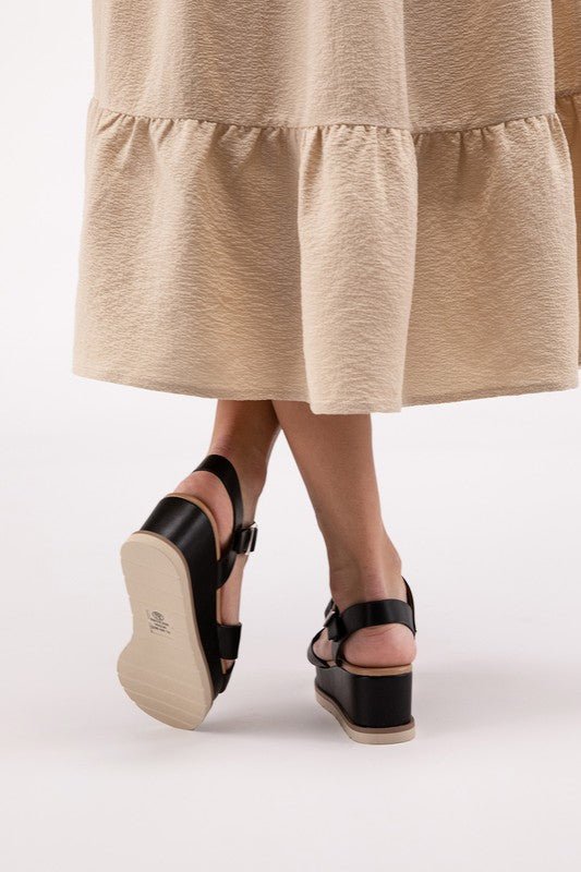 The Clever Cross Strap Wedge Sandals - My Threaded Apparel | Online Women's Boutique - shoes