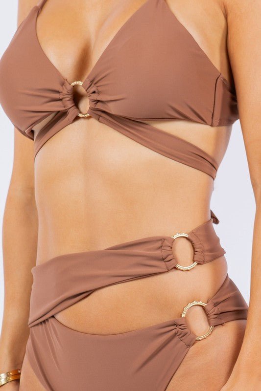 TWO PIECE WRAPPING WITH MULTI O RING BIKINI - My Threaded Apparel | Online Women's Boutique -