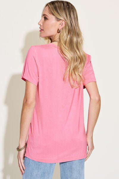 V-Neck High-Low T-Shirt - My Threaded Apparel | Online Women's Boutique - t-shirt