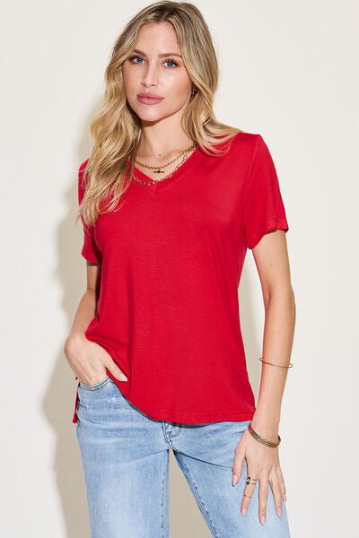 V-Neck High-Low T-Shirt - My Threaded Apparel | Online Women's Boutique - t-shirt