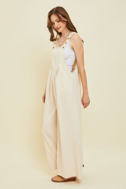 Walk In The Park Corduroy Sleeveless Wide-Leg Overalls - My Threaded Apparel | Online Women's Boutique - jumpsuit
