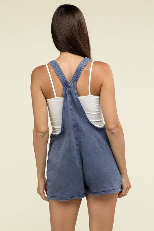 Washed Knot Strap Romper - My Threaded Apparel | Online Women's Boutique - romper