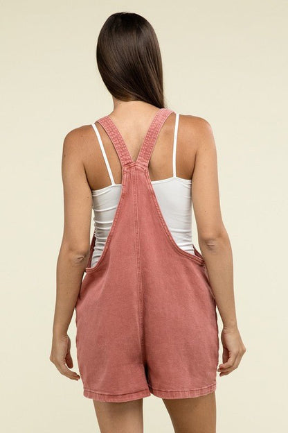 Washed Knot Strap Romper - My Threaded Apparel | Online Women's Boutique - romper