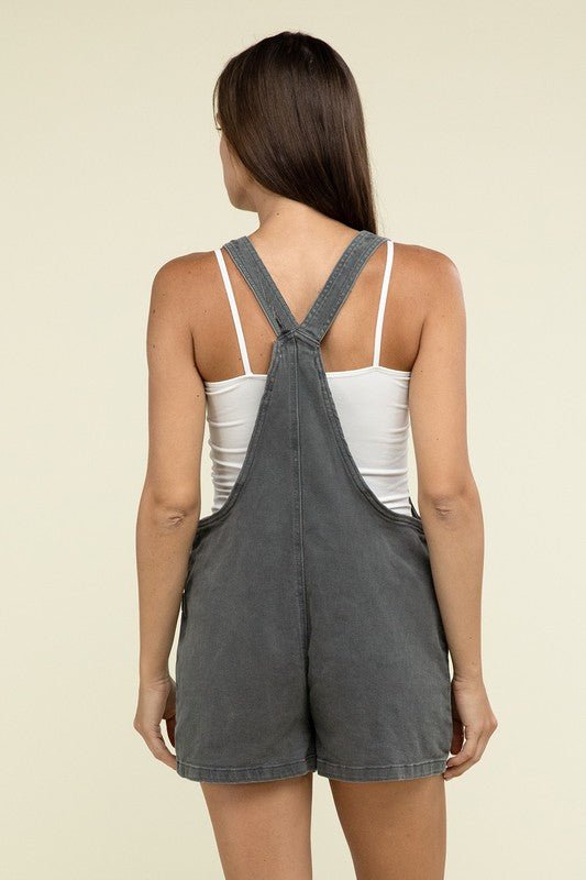 Washed Knot Strap Romper - My Threaded Apparel | Online Women's Boutique - romper