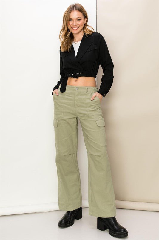 Weekend Chiller High Waist Cargo Pants - My Threaded Apparel | Online Women's Boutique - pants